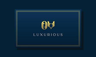 logotipo de ov vintage royal letras iniciais. vetor