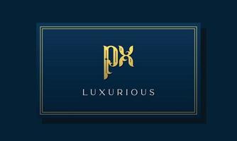 logotipo do px vintage das letras iniciais reais. vetor