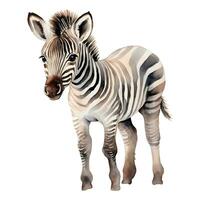 aguarela bebê zebra. vetor ilustração com mão desenhado zebra. grampo arte imagem.