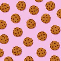 biscoitos padronizar Rosa fundo delicioso saboroso ilustração Projeto vetor