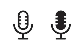 podcast microfone ícone vetor dentro plano estilo. microfone placa símbolo