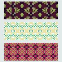 quatro diferente colori geométrico padrões vetor