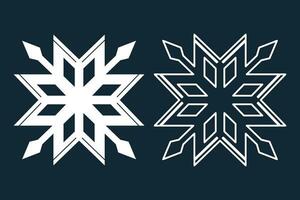 gelo cristal floco de neve elemento conjunto isolado ícone esboço Projeto inverno vetor ilustração