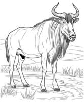 GNU coloração página vetor