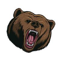 Urso cabeça vetor mascote ilustração