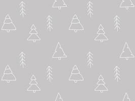 mão desenhado Natal árvores padronizar. cinzento desatado rabisco vetor ilustração para papel de parede, têxteis, invólucro