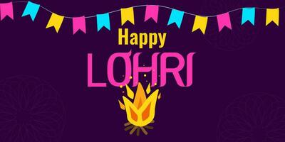 Lohri festival punjabi fogosa colheita dentro Índia. vetor