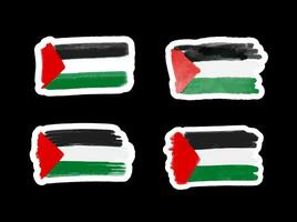 ilustração do conjunto com Palestina bandeira vetor