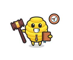 desenho do mascote da colmeia como juiz vetor