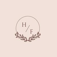 hf inicial monograma Casamento com criativo círculo linha vetor