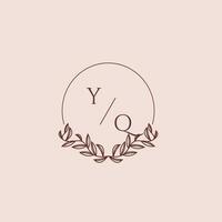 yq inicial monograma Casamento com criativo círculo linha vetor