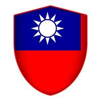Taiwan bandeira dentro escudo forma. vetor ilustração.