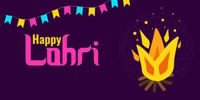 Lohri festival punjabi fogosa colheita dentro Índia. vetor