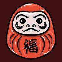 ilustração em vetor daruma boneca da sorte japonesa