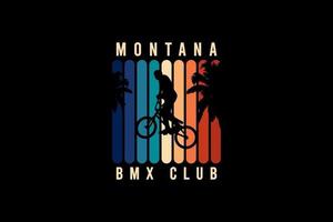 Montana bike club, ilustração de desenho a mão estilo vintage retrô vetor