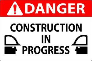 Perigo placa construção dentro progresso vetor