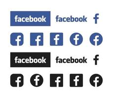 ícone do facebook coleção de vetores do logotipo do facebook
