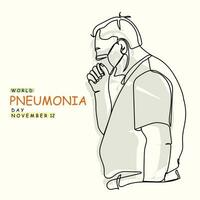 mundo pneumonia dia poster Projeto. vetor