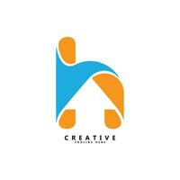 h carta pessoas forma criativo logotipo design vetor