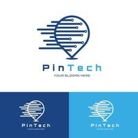 tecnologia ponto logotipo símbolo pixel pino vetor ícone ilustração design