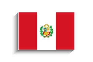 plano retângulo Peru bandeira ícone vetor