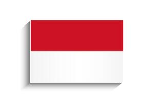 plano retângulo Indonésia bandeira ícone vetor