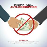 internacional anticorrupção dia com a ilustração do pessoas fazendo corrupção vetor