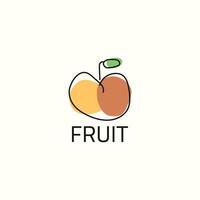 muito simples minimalista fruta logotipo. vetor