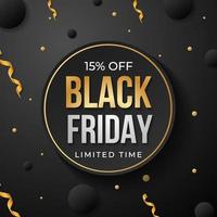 15% de desconto na Black Friday, por tempo limitado, banner, promoção, mídia social vetor