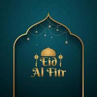 eid al fitr banner elegante cor vetor