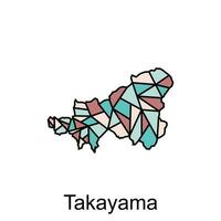 mapa cidade do Takayama projeto, Alto detalhado vetor mapa - Japão vetor Projeto modelo, adequado para seu companhia