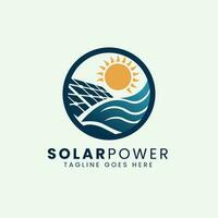 solar poder plantar logotipo Projeto modelo vetor