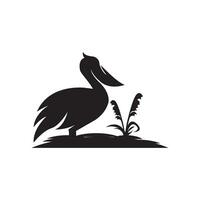 pelicano pássaro logotipo vetor ícone dentro simples ilustração Projeto