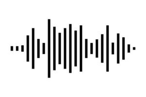 onda sonora ou ícone de mensagem de voz. forma de onda de música, faixa de reprodução de rádio. linha de equalizador de áudio. ilustração vetorial vetor