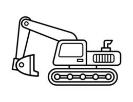 escavadora coloração página para crianças vetor