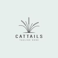 cattails linha arte logotipo vetor ilustração modelo gráfico Projeto