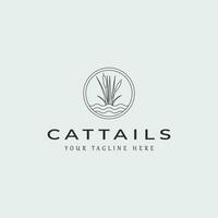 cattails linha arte logotipo vetor ilustração modelo gráfico Projeto