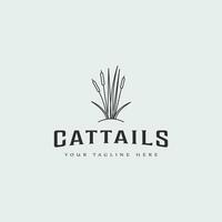 cattails linha arte logotipo vetor ilustração modelo gráfico Projeto