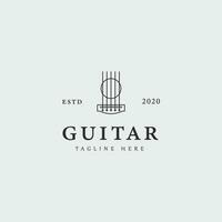 guitarra linha arte logotipo vetor ilustração modelo gráfico Projeto