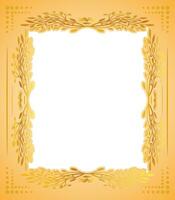 dourado quadro, Armação com folhas vetor, dourado floral quadro, Armação com Lugar, colocar para seu texto. vetor ilustração