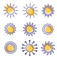 Pacote de vetores de ícone de sol