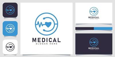 logotipo médico azul com conceito de círculo vetor