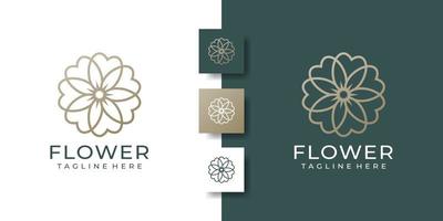 modelo de logotipo floral beleza luxo minimalista flor elegância vetor