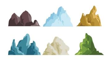 montanhas e rochas desenho vetorial plana vetor