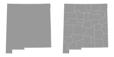 Novo México Estado cinzento mapas. vetor ilustração.