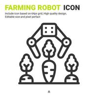 agricultura vetor de ícone de robô com estilo de contorno isolado no fundo branco. ilustração vetorial conceito de ícone de símbolo de sinal de braço de robô para agricultura digital, tecnologia, indústria, agricultura e todos os projetos
