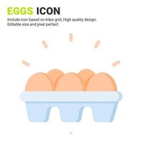vetor de ícone de ovos com estilo de cor plana isolado