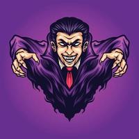 ilustrações de vampiro ataque drácula vetor