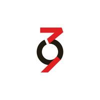 número 39 seta círculo volta Projeto logotipo vetor