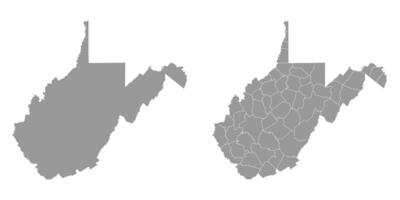 oeste Virgínia Estado cinzento mapas. vetor ilustração.